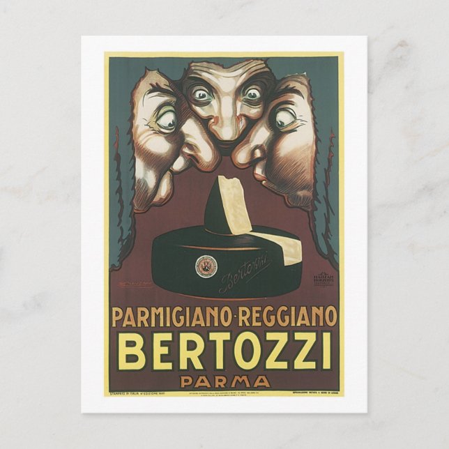 Cartão Postal Parmagiana Reggiano Bertozzi Parma Ad (Frente)