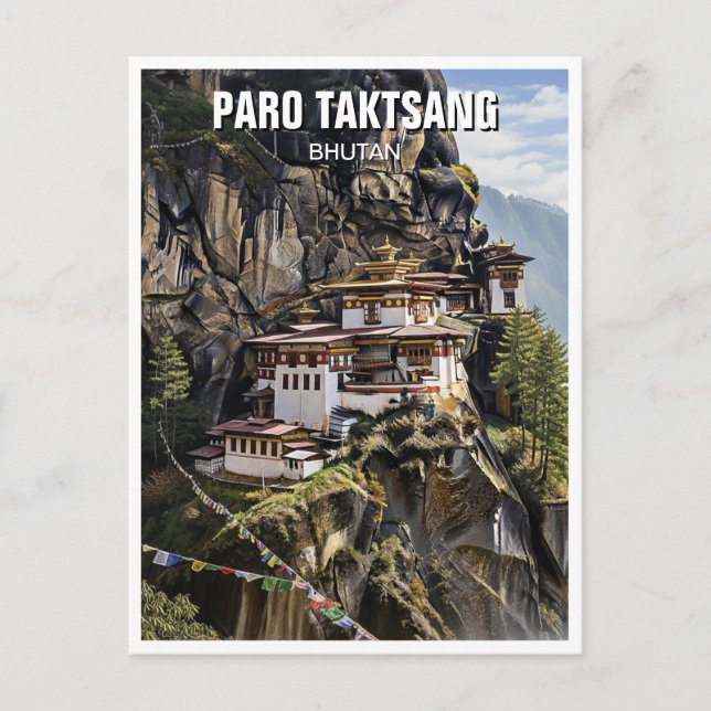 Cartão Postal Paro Taktsang Bhutan Viagem (Frente)