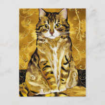 paródia de gato fofo dourado de Gustav Klimt, arte