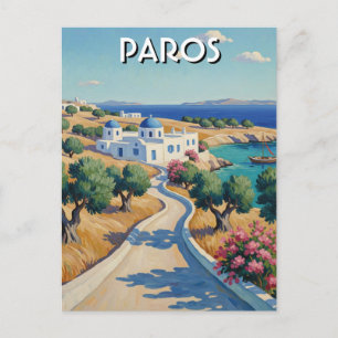 Cartão Postal Paros Ilhas da Grécia Viagem Aquarela 