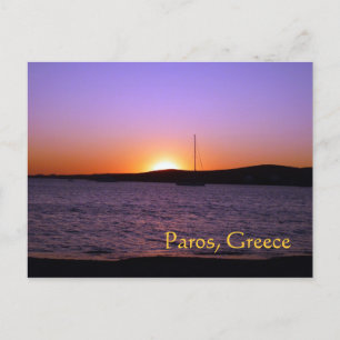 Cartão Postal Paros Island, Grécia, Sunset Sail Postcard