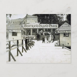Cartão Postal Parque Bertrand Island, Parque de diversões NJ, Vi