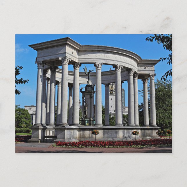 Cartão Postal Parque Cathays Memorial da Guerra Nacional do País (Frente)