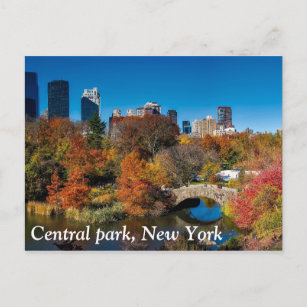 Cartão Postal Parque Central na folhagem do outono em Nova Iorqu