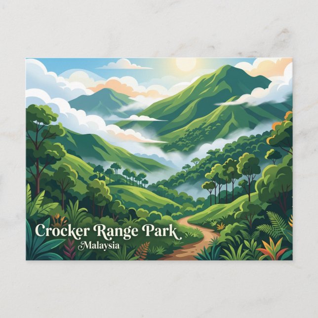 Cartão Postal Parque Crocker Range Malásia (Frente)
