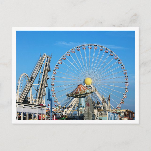 Cartão Postal Parque de Amusement, Wildwood NJ, Vintage (Frente)