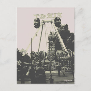 Cartão Postal Parque de diversões Vintage Austria Viena Prater