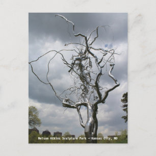 Cartão Postal Parque de esculturas Nelson Atkins Árvore Metáli