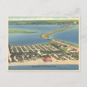 Cartão Postal Parque de reboque vintage da Flórida Clearwater Be