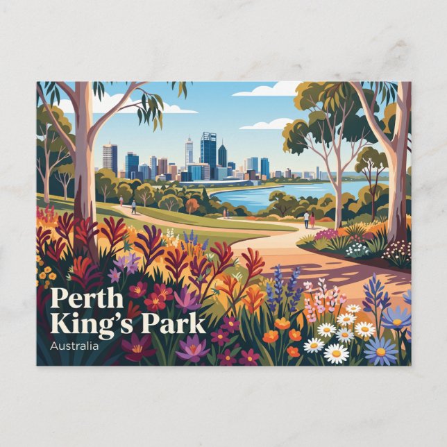 Cartão Postal Parque do Rei Perth Austrália (Frente)