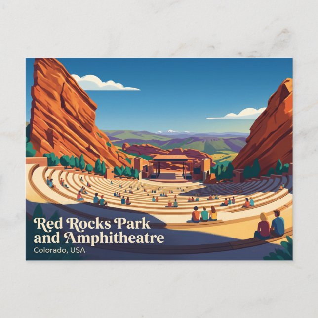 Cartão Postal Parque e Anfiteatro Red Rocks EUA (Frente)
