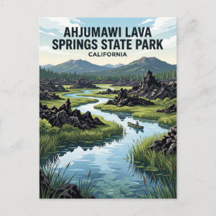 Cartão Postal Parque Estadual Ahjumawi Lava Springs Califórnia