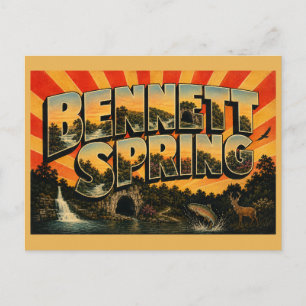 Cartão Postal Parque Estadual Bennett Spring MO Arte de Viagem V