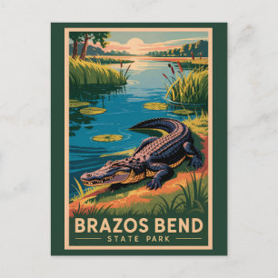 Cartão Postal Parque Estadual Brazos Bend Texas Viagem Arte Vint