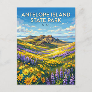 Cartão Postal Parque Estadual da Ilha Antelope Utah