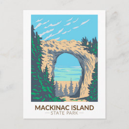 Cartão Postal Parque Estadual da Ilha Mackinac Michigan Arch Roc