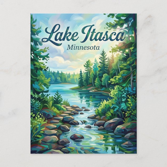 Cartão Postal Parque Estadual de Itasca Minnesota (Frente)