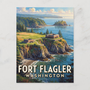 Cartão Postal Parque Estadual Fort Flagler — Washington