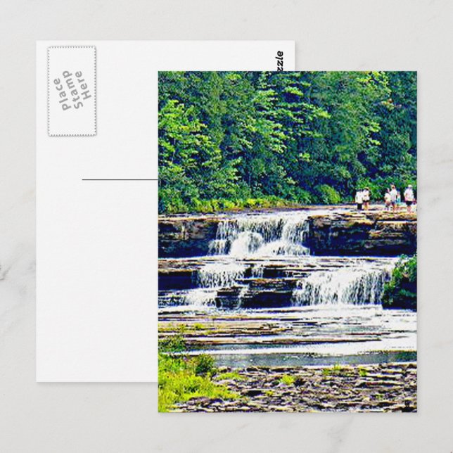 Cartão Postal Parque Estadual Tahquamenon Falls Lower Falls, Mic (Frente/Verso)