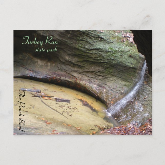 Cartão Postal Parque Estadual Turkey Run, Punch Bowl (Frente)