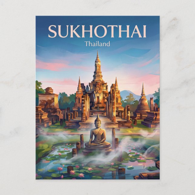 Cartão Postal Parque Histórico de Sukhothai Tailândia (Frente)