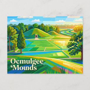 Cartão Postal Parque Histórico Nacional Ocmulgee Mounds EUA
