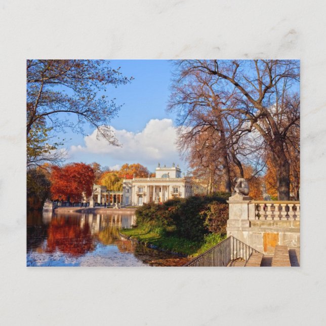 Cartão Postal Parque Lazienki em Varsóvia (Frente)