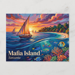 Cartão Postal Parque Marinho da Ilha de Mafia Tanzânia
