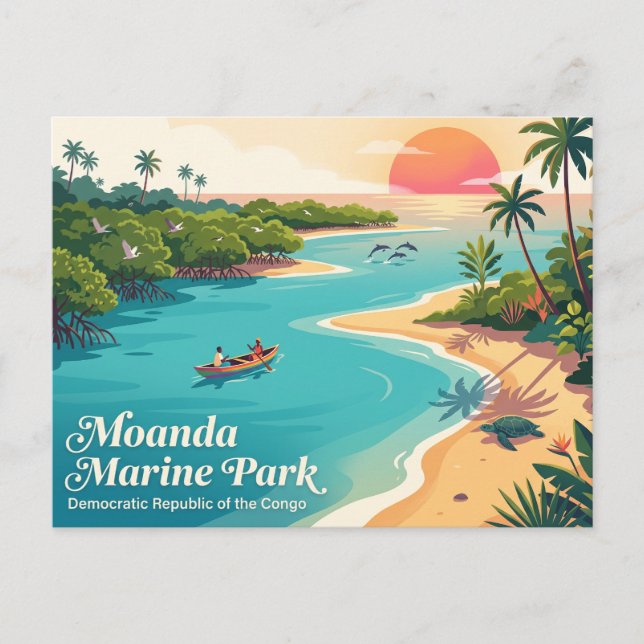 Cartão Postal Parque Marinho de Moanda (Frente)