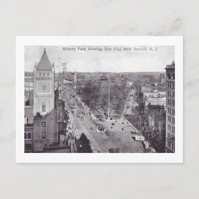 Cartão Postal Parque Militar, Newark NJ Vintage (Frente)
