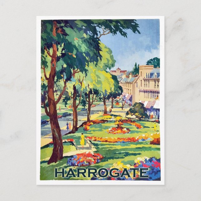 Cartão Postal Parque na cidade termal de Harrogate, North Yorksh (Frente)