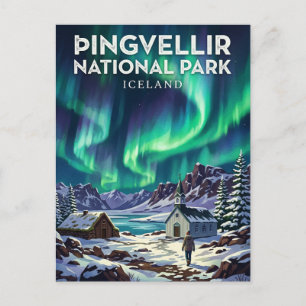 Cartão Postal Parque Nacional Þingvellir Islândia