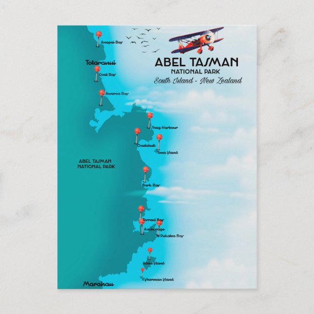 Cartão Postal Parque Nacional Abel Tasman (Frente)