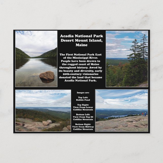 Cartão Postal Parque Nacional Acadia (Frente)