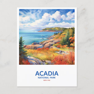 Cartão Postal Parque Nacional Acadia - Costa de Outono