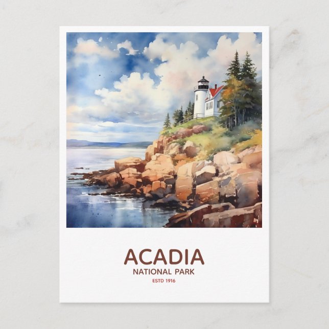 Cartão Postal Parque Nacional Acadia - Fécula de Aurca de Park B (Frente)