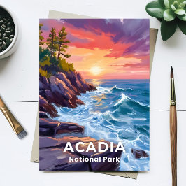 Cartão Postal Parque Nacional Acadia | Otter Cliffs Viagem no Ma