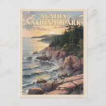 Parque Nacional Acadia Viagem Costeira Vintage