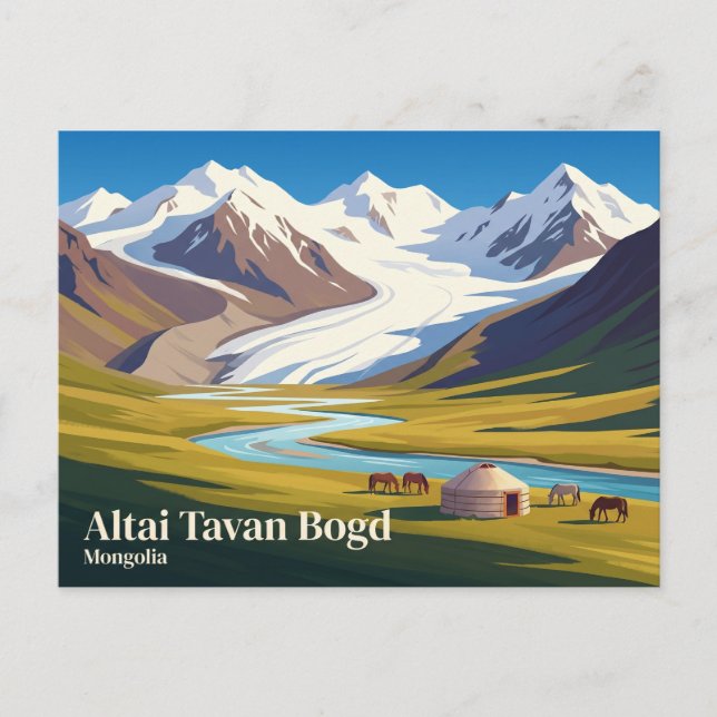Cartão Postal Parque Nacional Altai Tavan Bogd Mongólia (Frente)