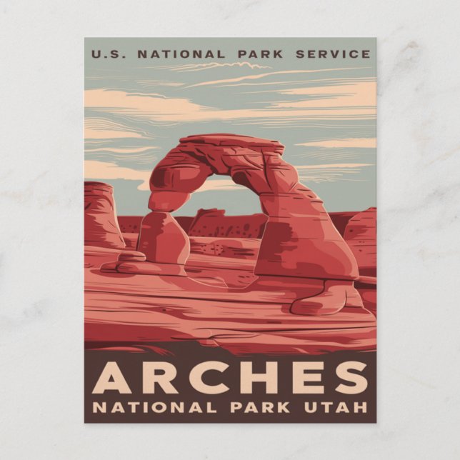 Cartão Postal Parque Nacional Arches, Utah: Uma Maravilha Natura (Frente)