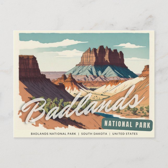 Cartão Postal Parque Nacional Badlands (Frente)