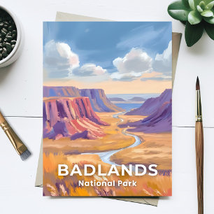 Cartão Postal Parque Nacional Badlands Dakota do Sul Viagem Arte