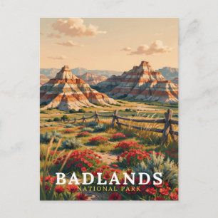 Cartão Postal Parque Nacional Badlands Viagem Dakota do Sul Cêni