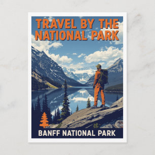 Cartão Postal Parque Nacional Banff Lago de Montanha