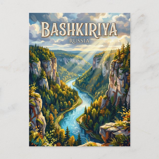 Cartão Postal Parque Nacional Bashkiriya Rússia (Frente)