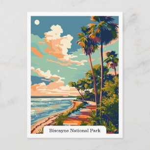 Cartão Postal Parque Nacional Biscayne, Flórida Viagem Vintage