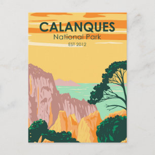 Cartão Postal Parque Nacional Calanques França Vintage