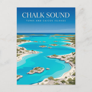 Cartão Postal Parque Nacional Chalk Sound Ilhas Turcas e Caicos