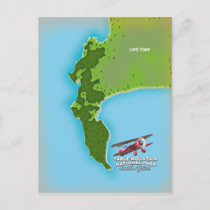 Cartão Postal Parque Nacional da Montanha da Mesa mapa da África