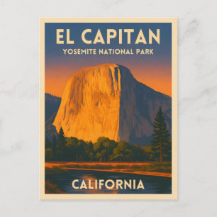 Cartão Postal Parque Nacional da viagens vintage El Capitan Yose